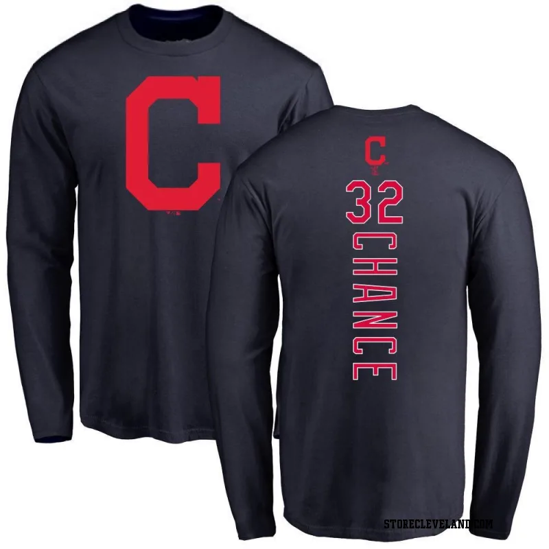 Navy Men's Dean Chance Cleveland Guardians Backer Long Sleeve T-Shirt