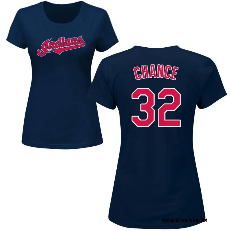 Navy Women's Dean Chance Cleveland Guardians Roster Name & Number T-Shirt